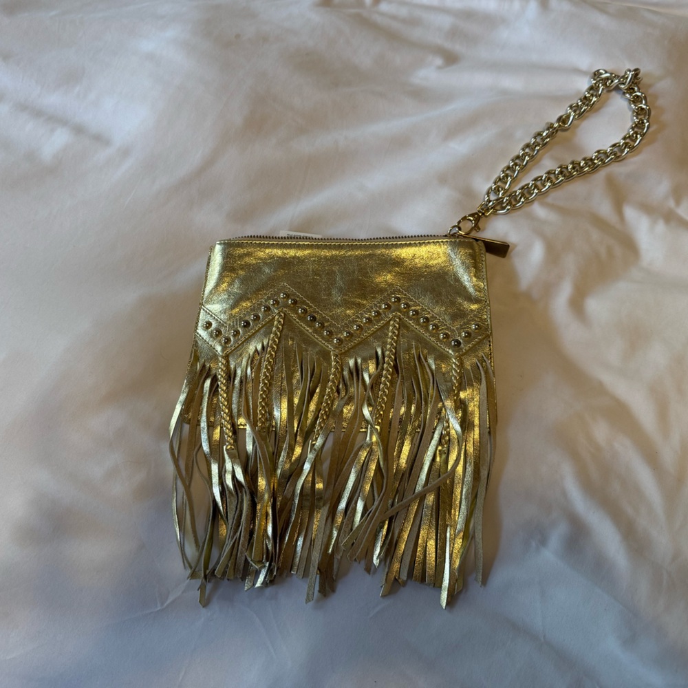 Just Cavalli Gold Tassel Wristlet